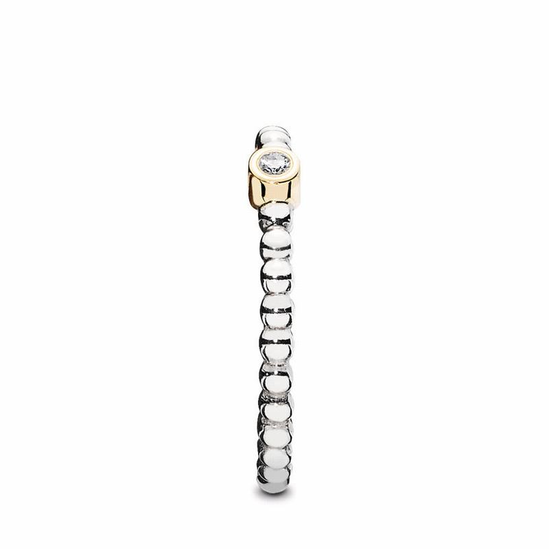 Pandora Evening Star Diamond Stackable Ring NZ Sale, Two Tone (145370-XWU)